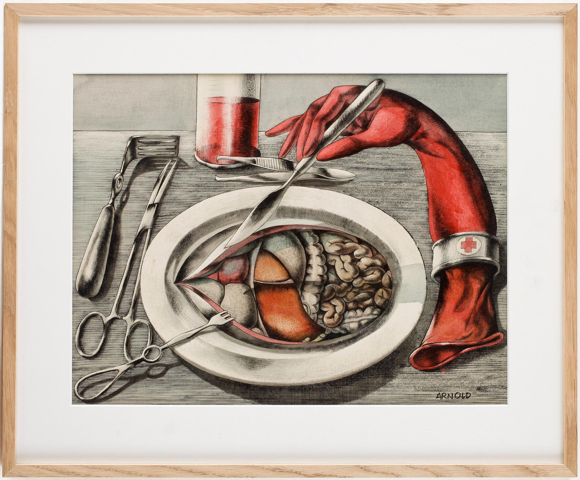 HANS ARNOLD, blandteknik, signerad.