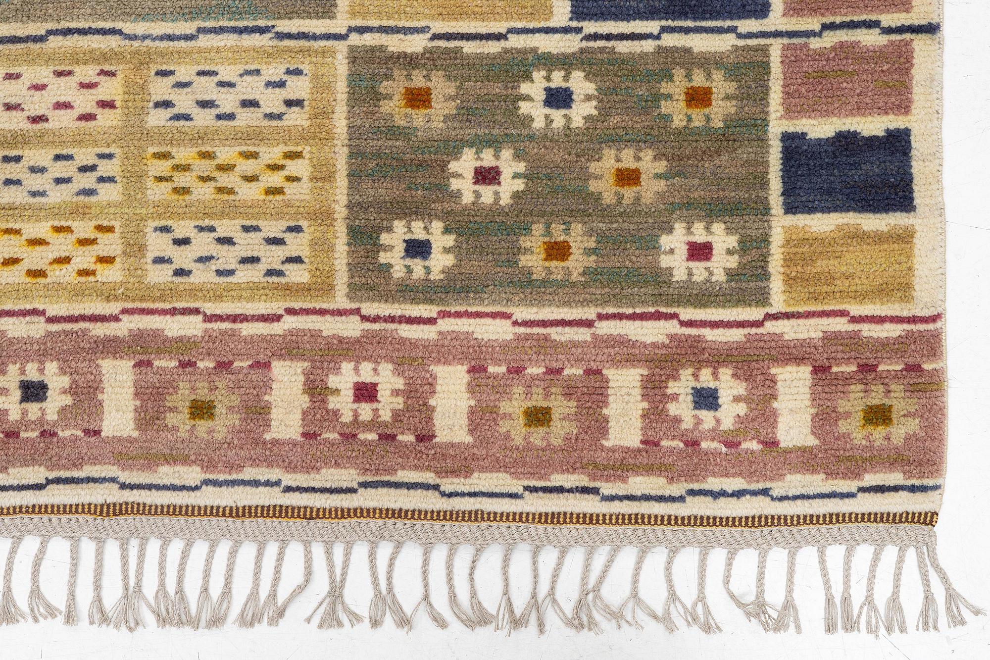 Märta Måås-Fjetterström, a 'Ängarna' carpet, knotted pile, c. 305 x 208 cm, signed AB MMF.