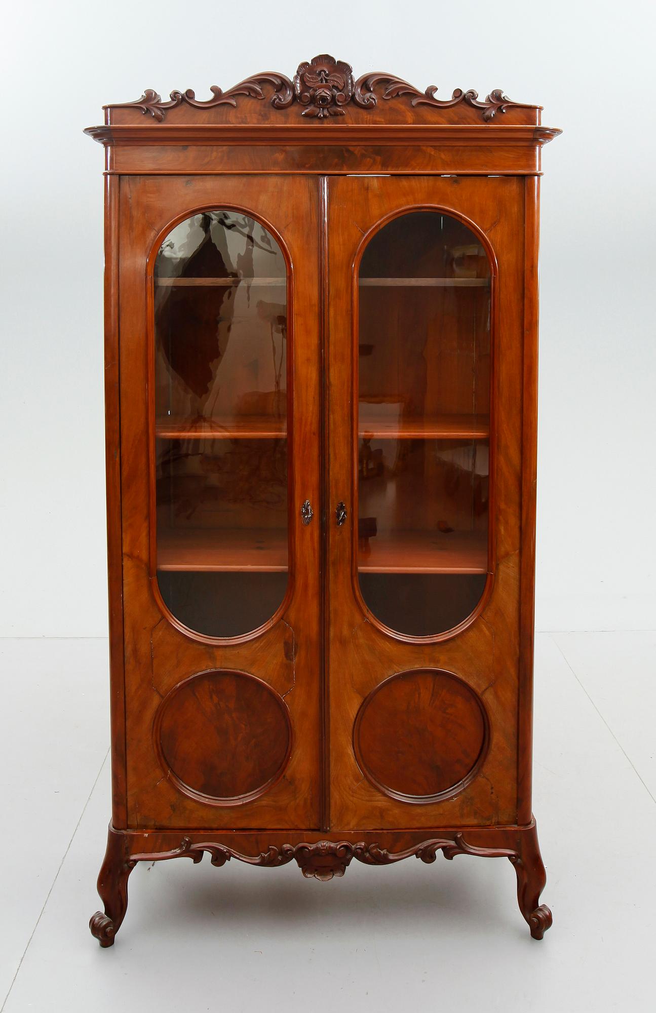 VITRINSKÅP, senempire, 1800-talets mitt.