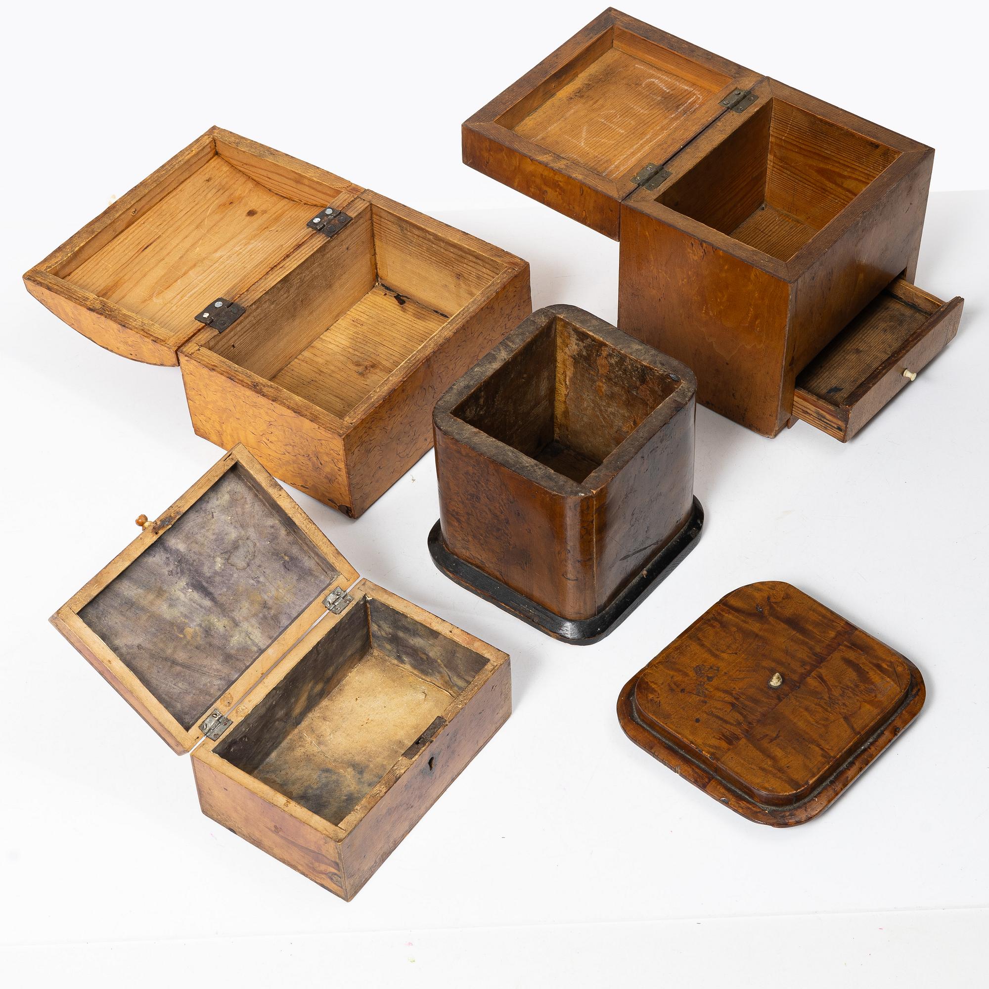 A collection of eleven boxes, 19th - early 20th Century.
