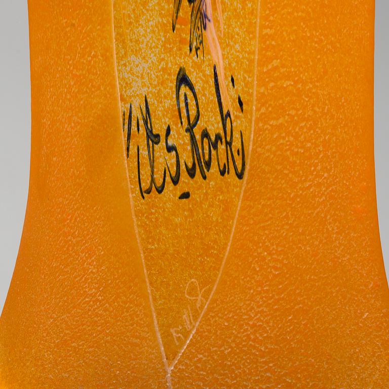 KJELL ENGMAN, "its Rock", a unique glass sculpture, Kosta Boda, Sweden.
