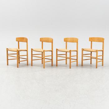 Børge Mogensen, a set of four model 'J39' oak chairs, FDB Møbler, Denmark.