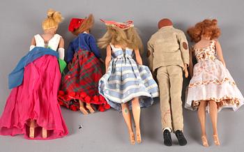 BARBIEDOCKOR, 5 st, Mattel. 1960/70-tal.