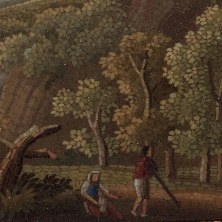 An Italian micromosaic plaque by  Antonio de Angelis, Rome 1809.