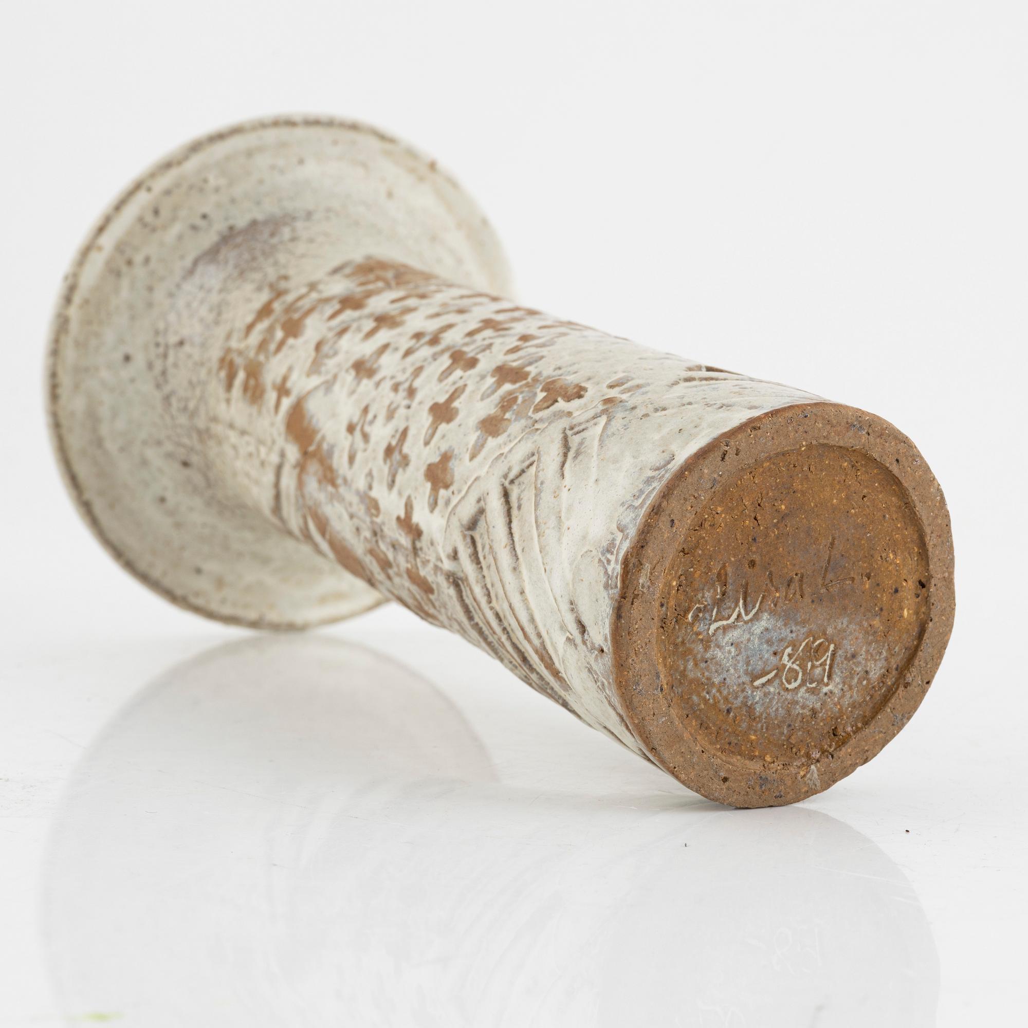 Lisa Larson, a unique stoneware vase, dated 1989.