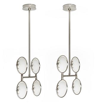Fontana Arte, ceiling lamps, a pair, "Nobi".