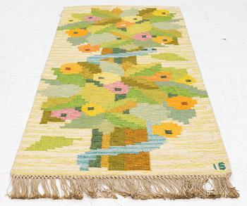 Ingegerd Silow, Wall hanging, röllakan, “Paradisäpple”, signed IS, approximately 170 x 70 cm.