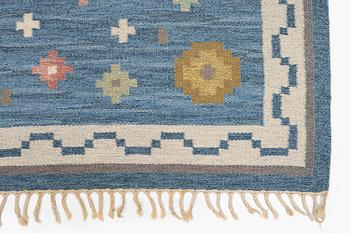 Anna-Greta Sjöqvist, a 'Blomsteräng' carpet, flat weave, c. 240 x 170 cm, signed AGS.