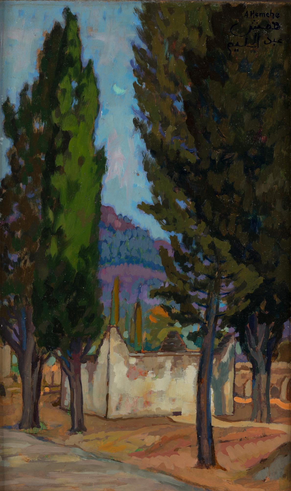 ABDEL-HALIM HEMCHE, Oil on panel, signed.