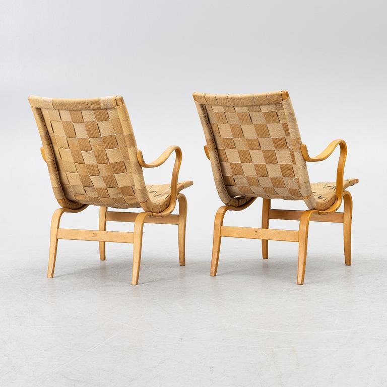 Bruno Mathsson, a pair of 'Eva' armchairs, Firma Karl Mathsson, Värnamo, 1959-62.