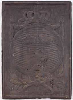 SÄTTUNGSPLATTA, järn, Bergslagen, 1800-tal.