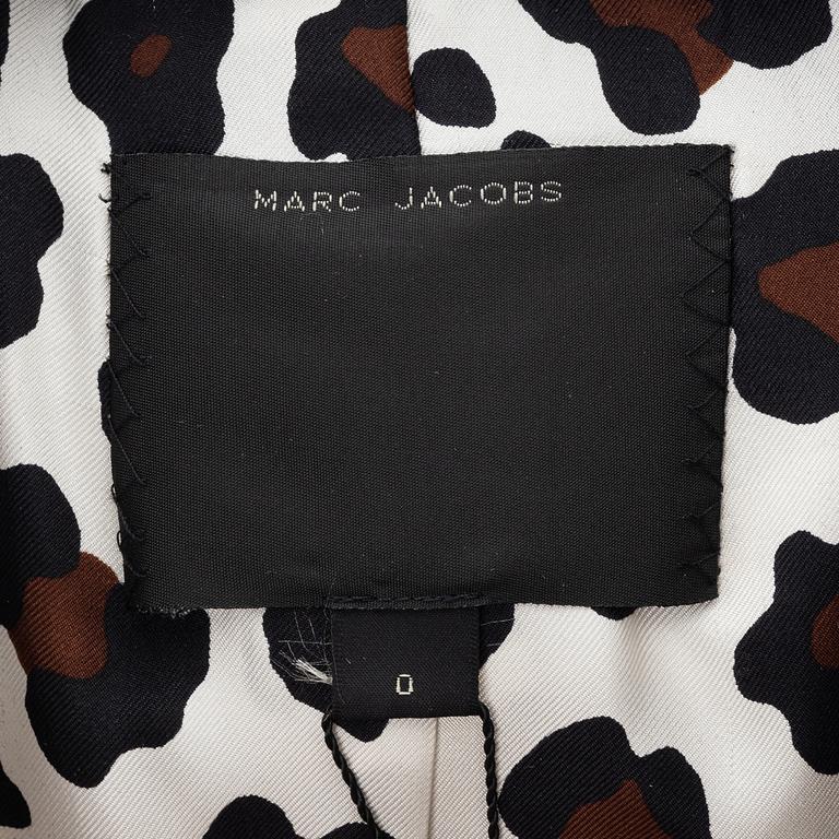 Marc Jacobs, a leopard print silk and polyester mix coat, size 0.