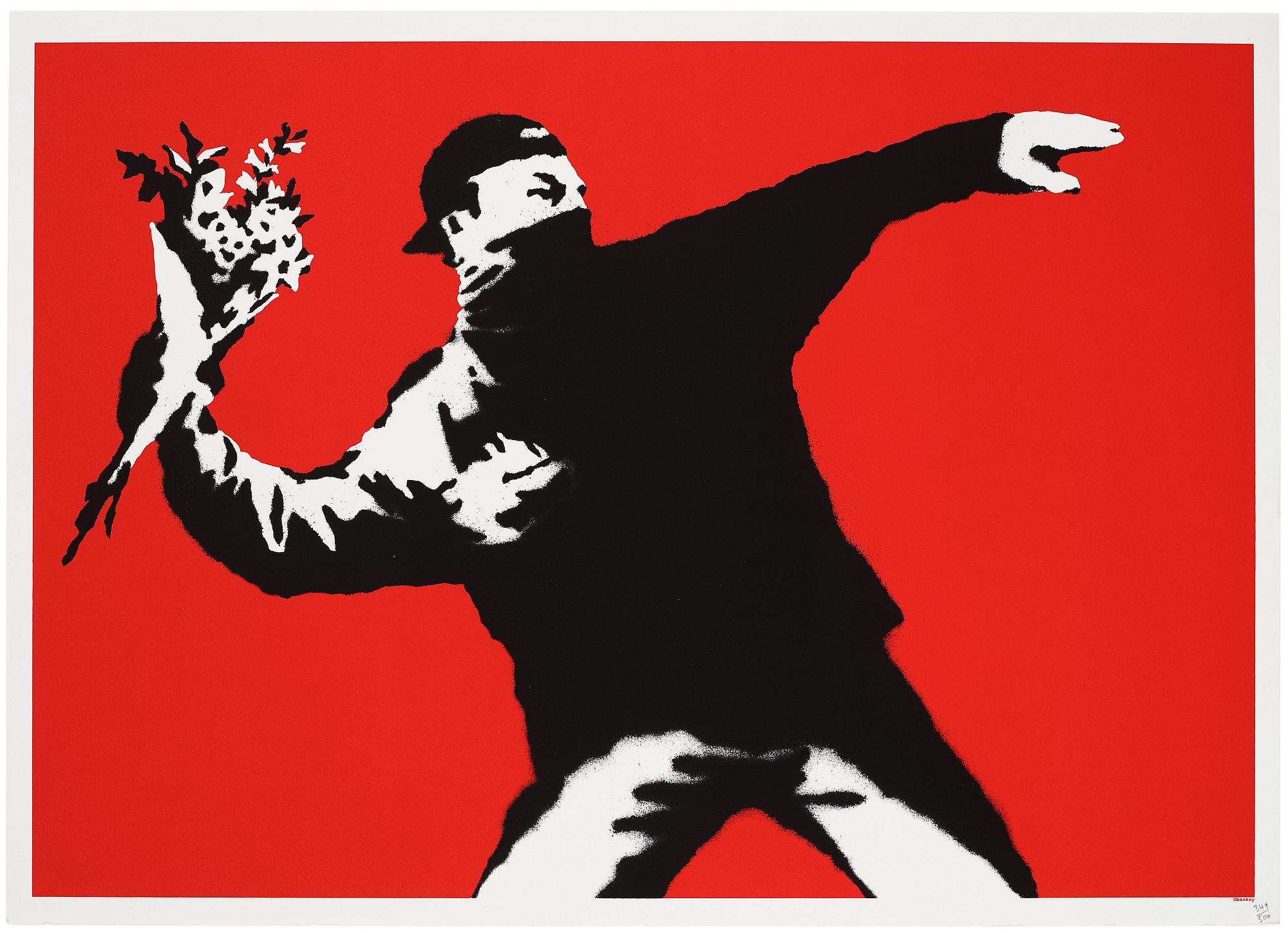 Banksy, "Love is in the air".