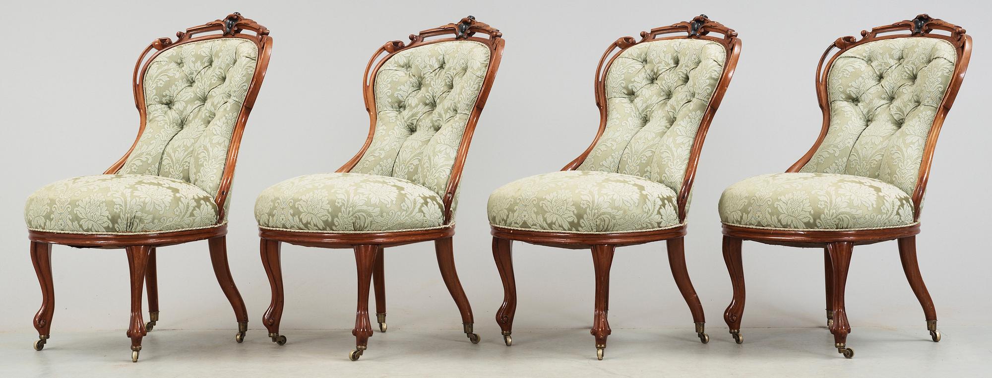 SALONGSGRUPP, 5 delar, nyrokoko, 1800-talets slut.