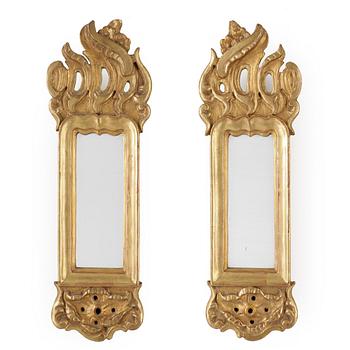 SPEGLAR, ett par, rokokostil, tidigt 1900-tal.