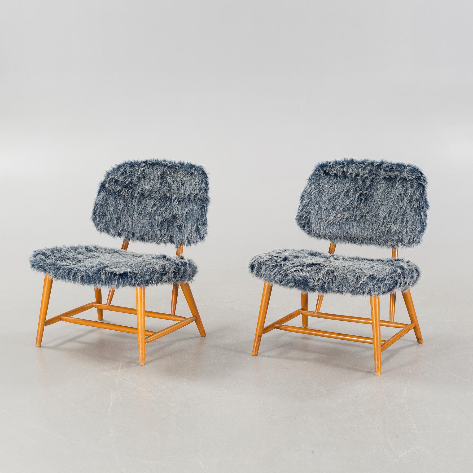 A pair of "TeVe" chairs by Alf Svensson for Ljungs Industrier AB.Malmö, second half of the 20th century.