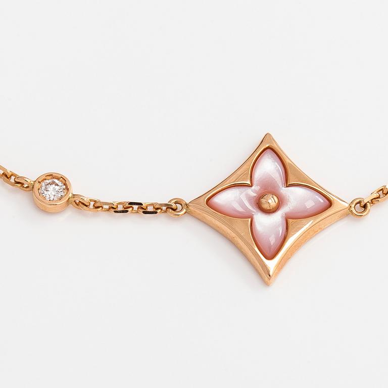 Louis Vuitton, rannekoru, "Color Blossom BB Star", 18K ruusukultaa, vaaleanpunaista helmiäistä ja briljanttihiottu timantti.