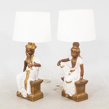 Table lamps a pair 1970s.