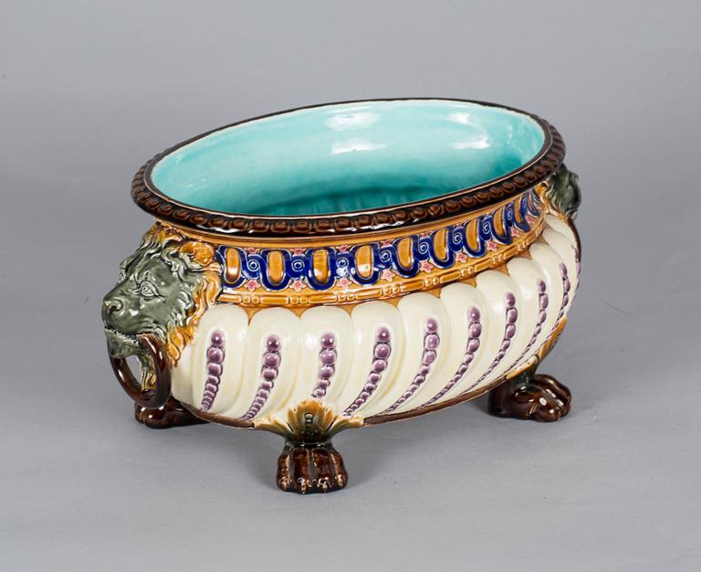 JARDINIERE, majolika, Rörstrand 1800-talets slut.