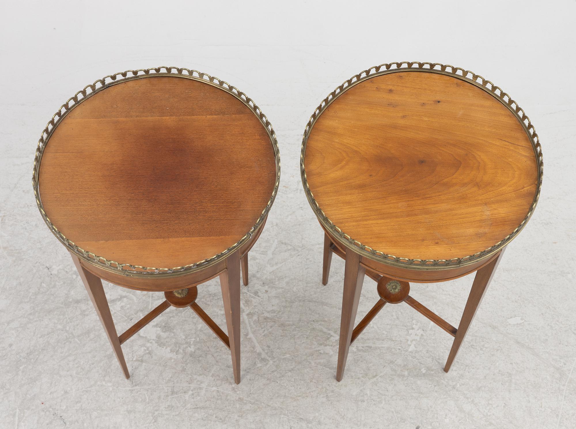 A pair of Gustavian style side tables, Sweden, around 1900.