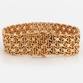 ARMBAND, krysslänk. 18K guld.