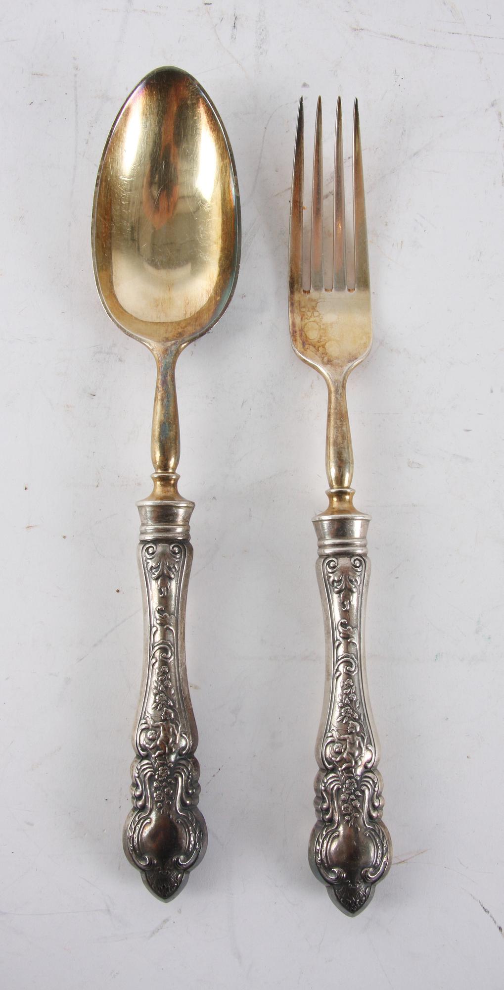 SERVERINGSBESTICK, 2 delar, silver, Ryssland.