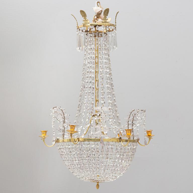 A late Gustavian style chandelier, 19th Century.