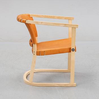 Mats Theselius, an ash, steel and leather 'T13' armchair, prototype, Gemla, Diö.