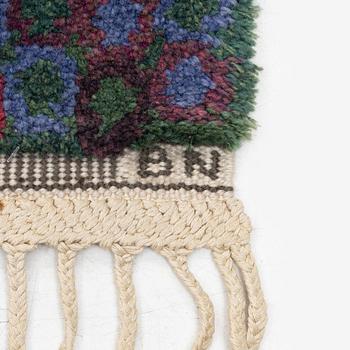 Barbro Nilsson, a 'Gröningen, mörk' carpet, knotted pile, c. 266 x 182 cm, signed AB MMF BN.