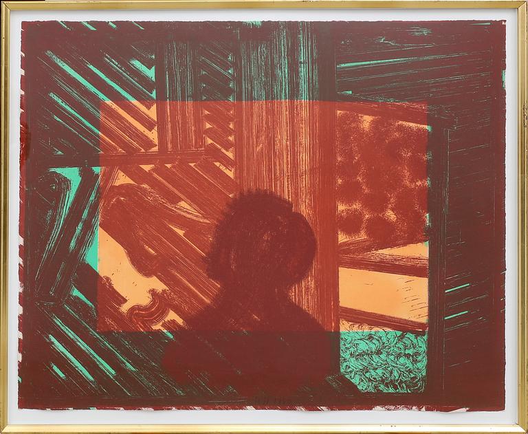 Howard Hodgkin, "Artist and model (in green and yellow)".