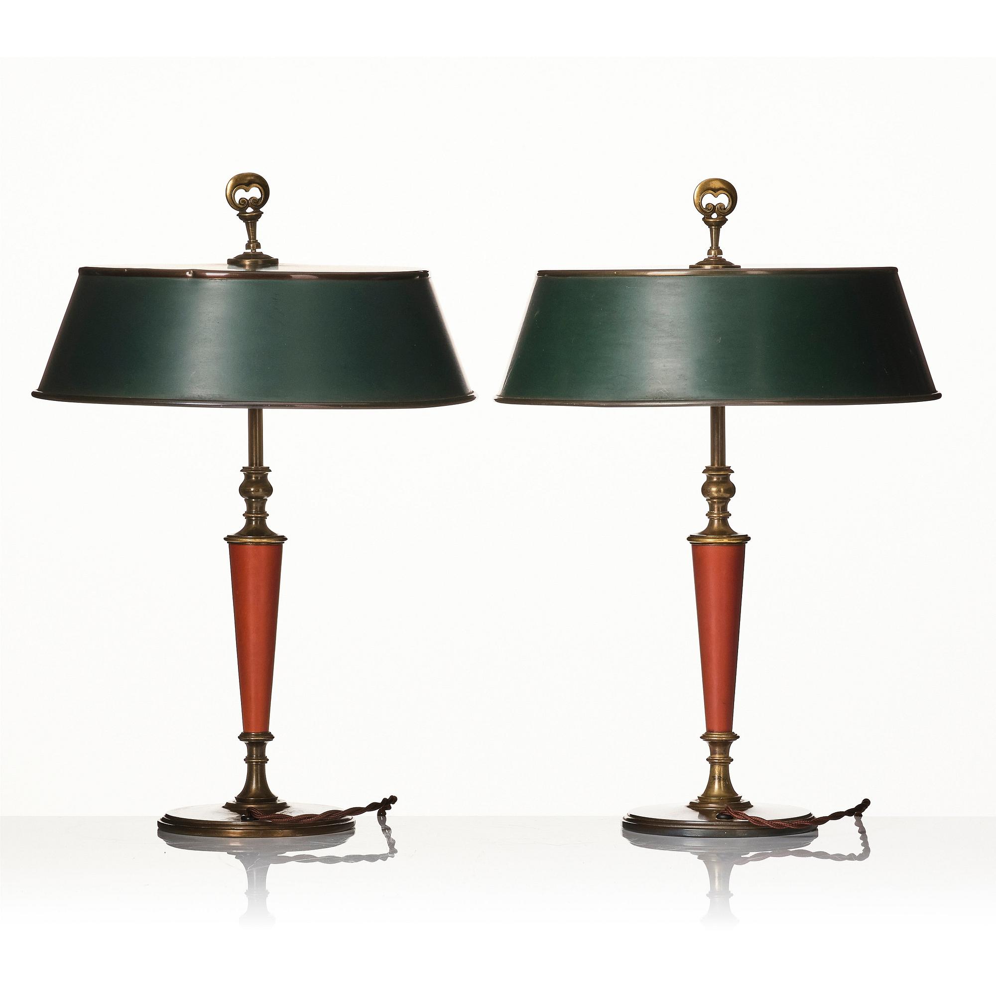 Erik Tidstrand, a pair of table lamps, model "26550", Nordiska Kompaniet, 1920s.