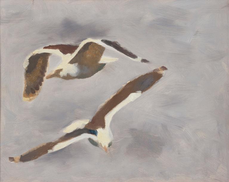 Bruno Liljefors, Flying seagulls (Larus canus).