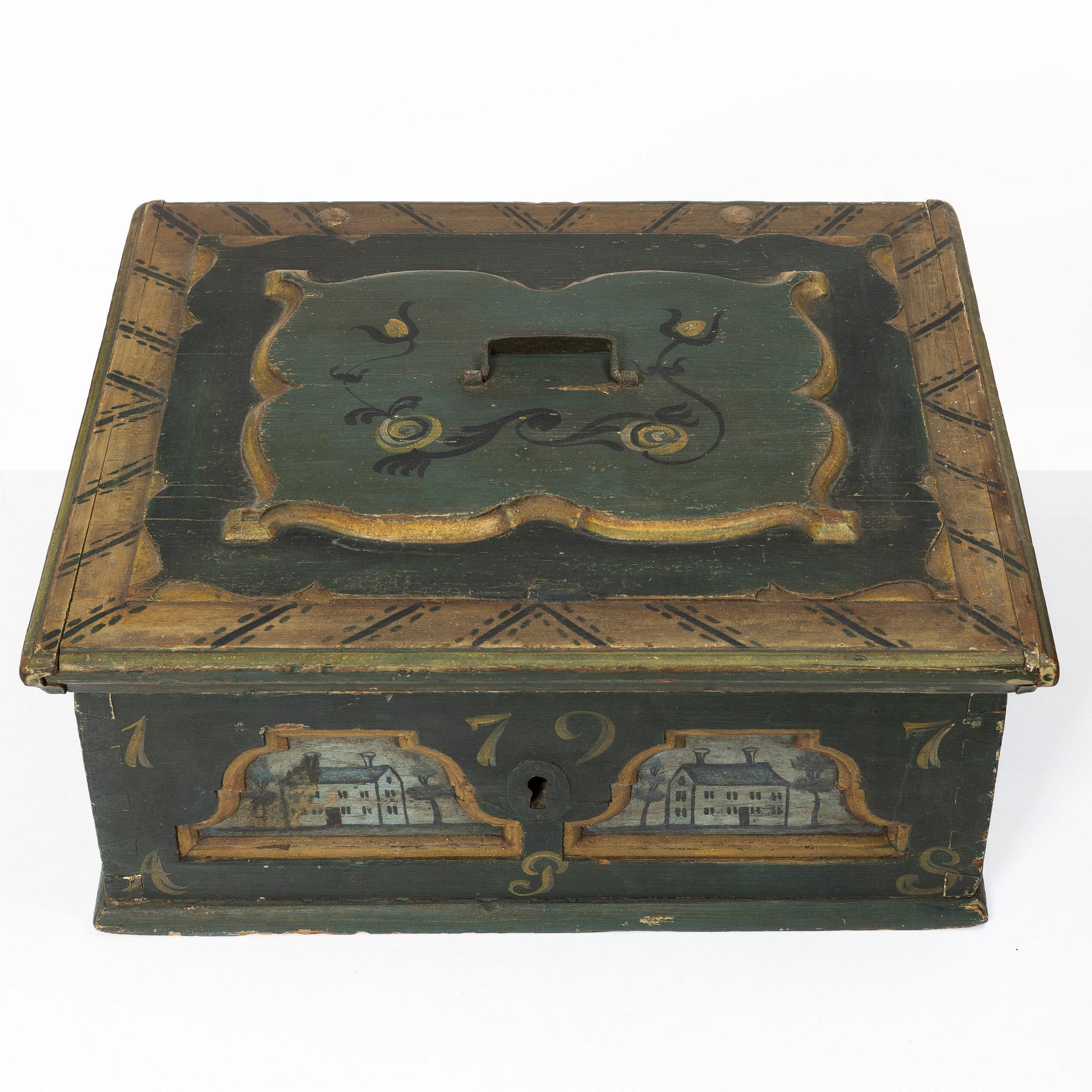 Fiancée's box, folk art, marked 1797.