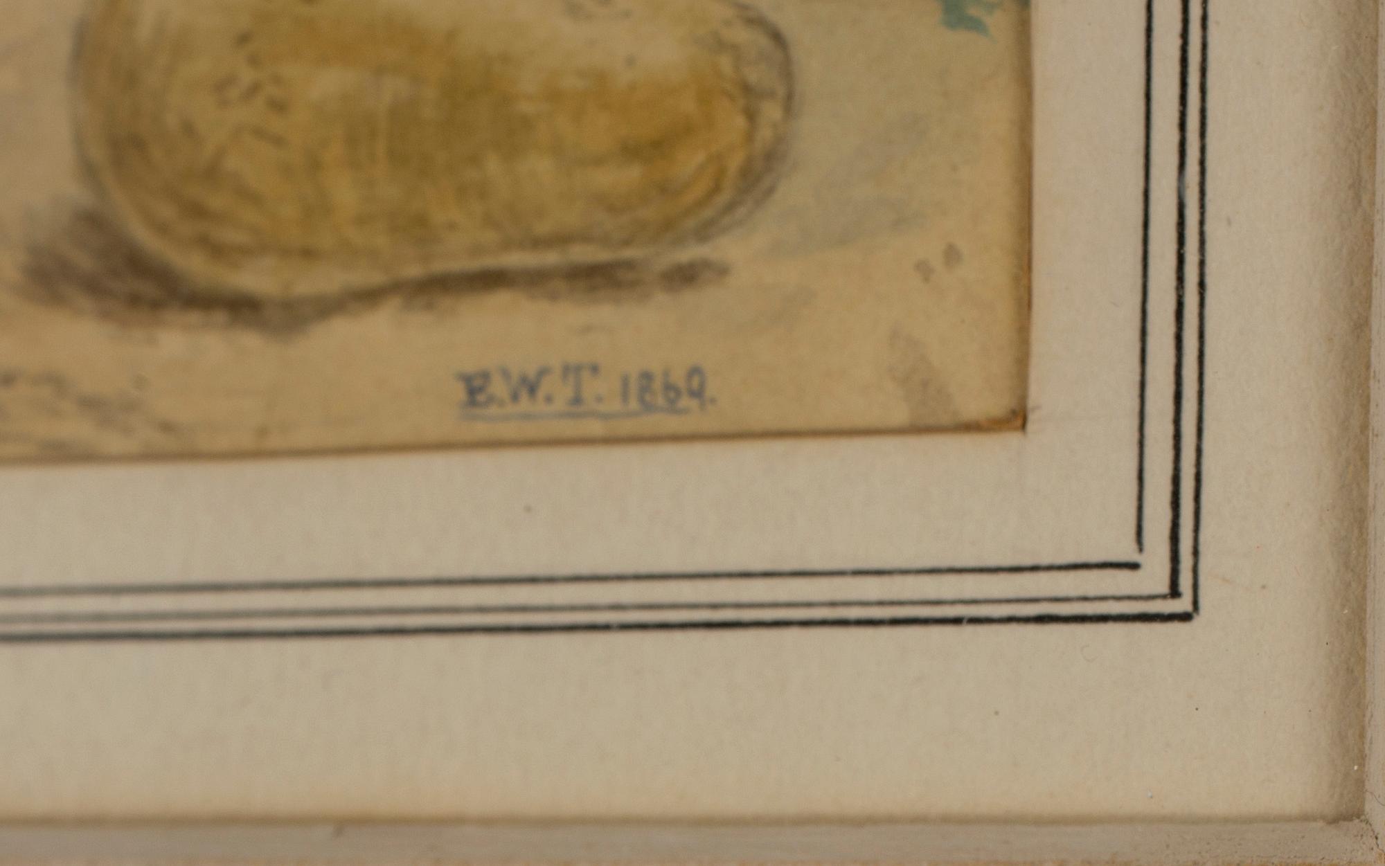 OKÄND KONSTNÄR 1800-TAL, Akvarell, signerad EWT och daterad 1869.