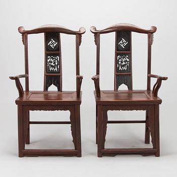 A pair of armchair, China, first half of the 20th century.