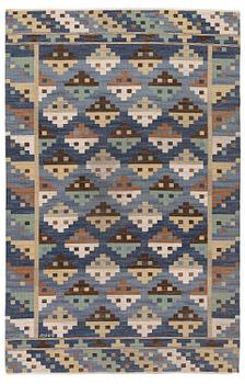 284. Märta Måås-Fjetterström, a carpet, 'Blå natt och dag', flat weave, c. 300 x 192 cm, signed MMF.