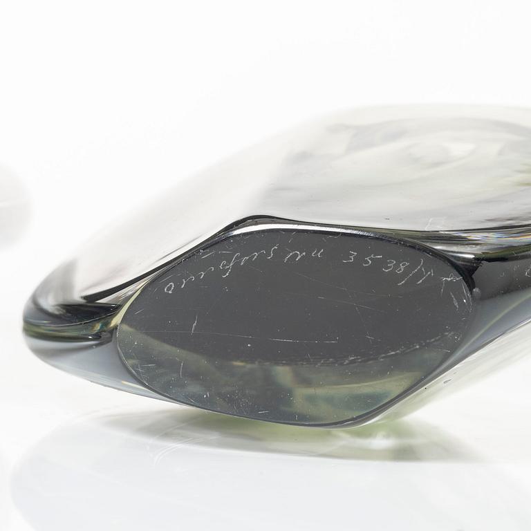 Nils Landberg, a set of four "Sommerso" vases, Orrefors, 1950s-60s.