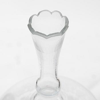 Carl Eldh, original drawings and an engraved glass decanter, Orrefors 1931.