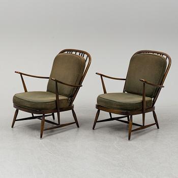 ERCOL FURNITURE, fåtöljer, ett par, 1900-talets andra hälft.