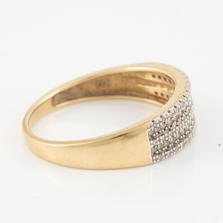 Ring, 18K gold with small diamonds.