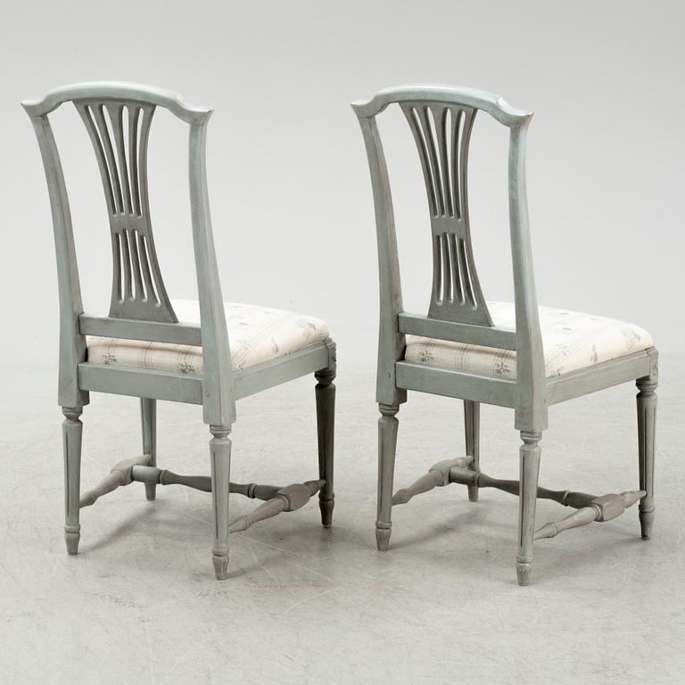 Stolar, 12 st, gustaviansk stil, 1900-tal.