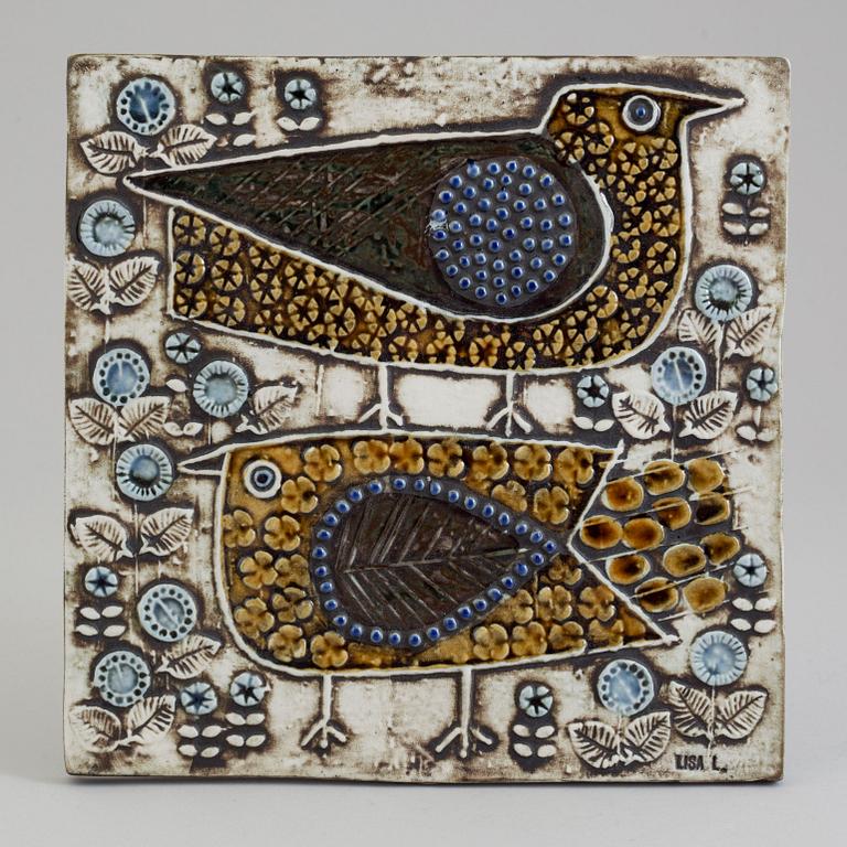 A Lisa Larson stoneware wall relief, for Gustavsberg.