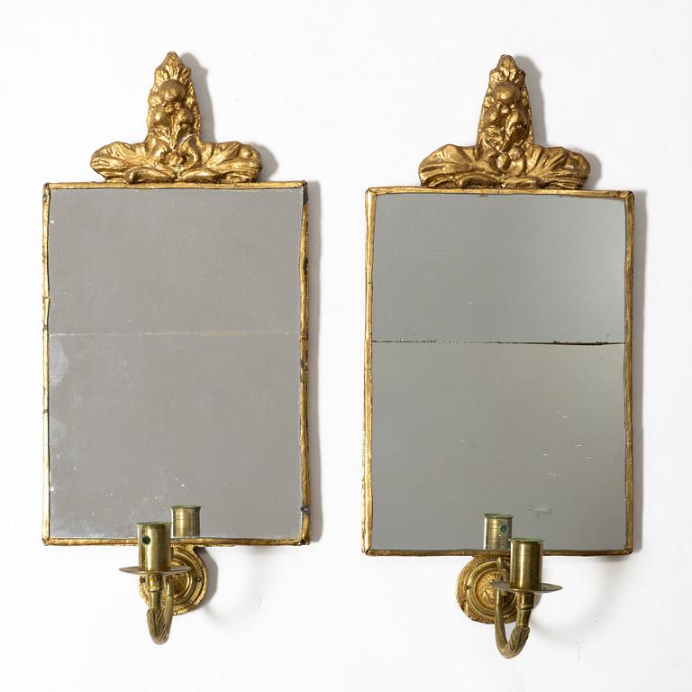 Spegellampetter, ett par, empirestil, 1900-tal.