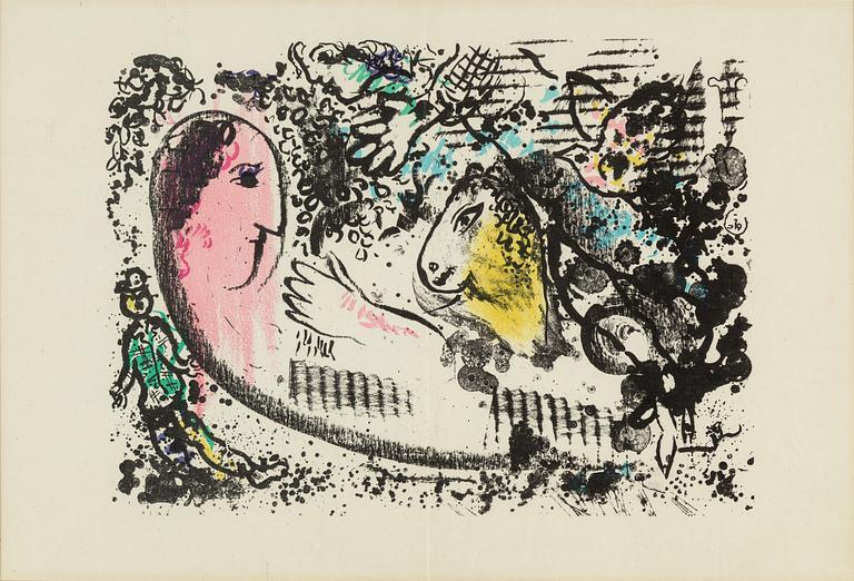 MARC CHAGALL,  lithograph in colours from Derrière le Miroir nr 182 1969.