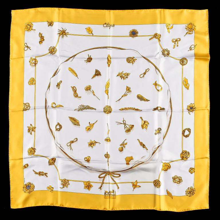 A silk scarf by Hermès, "Clips".