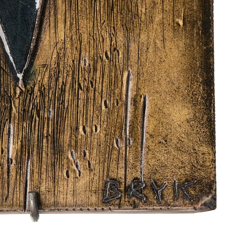 Rut Bryk, a stoneware relief depicting birds, Arabia, Finland, 1950s.