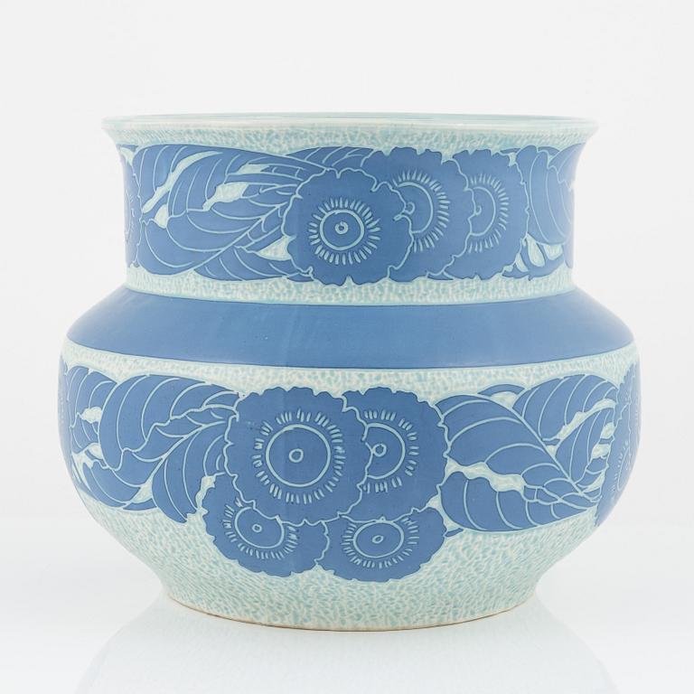 Josef Ekberg, a 'Sgrafitto' pot, stoneware, Gustafsberg, Sweden, 1918.