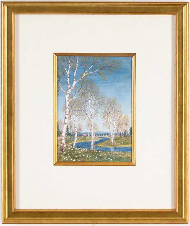 OSKAR BERGMAN, watercolour, signed.