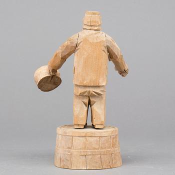 TWO WOOD SCULPTURES, one signed Axel Ericsson.