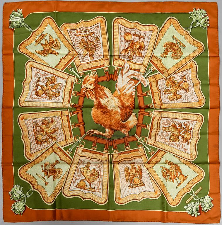 SCARF, "Les Coqs dÓr", Françoise De La Perriere, Hermès, Paris.